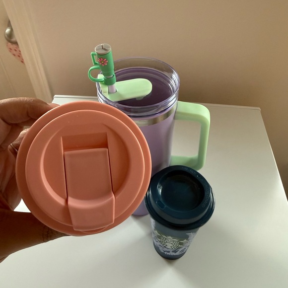 Colorful Cup Trio - Purple, Peach, Teal - Picture 3 of 5